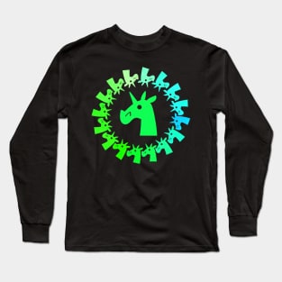 Color Me Green Unicorn Long Sleeve T-Shirt